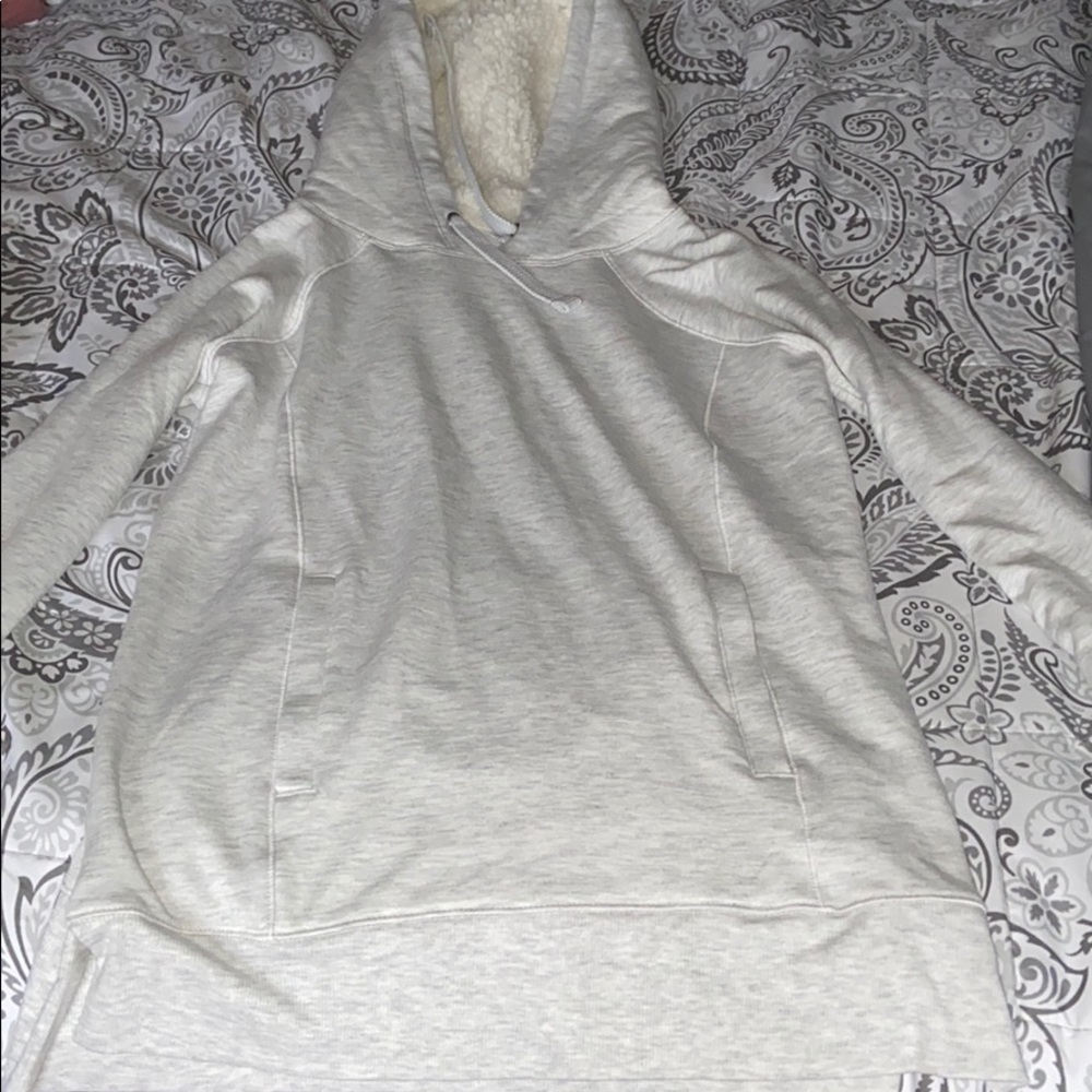 grey hoodie/ sweater